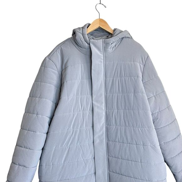 ZELLA Quilted Puffer Coat Jacket Women's Size XL Gray Winter Longline NEW $169 - Picture 3 of 9